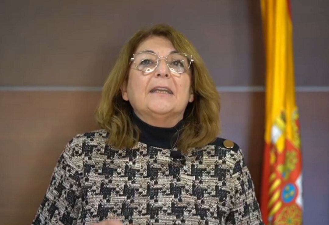 Mabel Campuzano, consejera de Educación y Cultura (captura de pantalla del vídeo distribuido por la consejería)