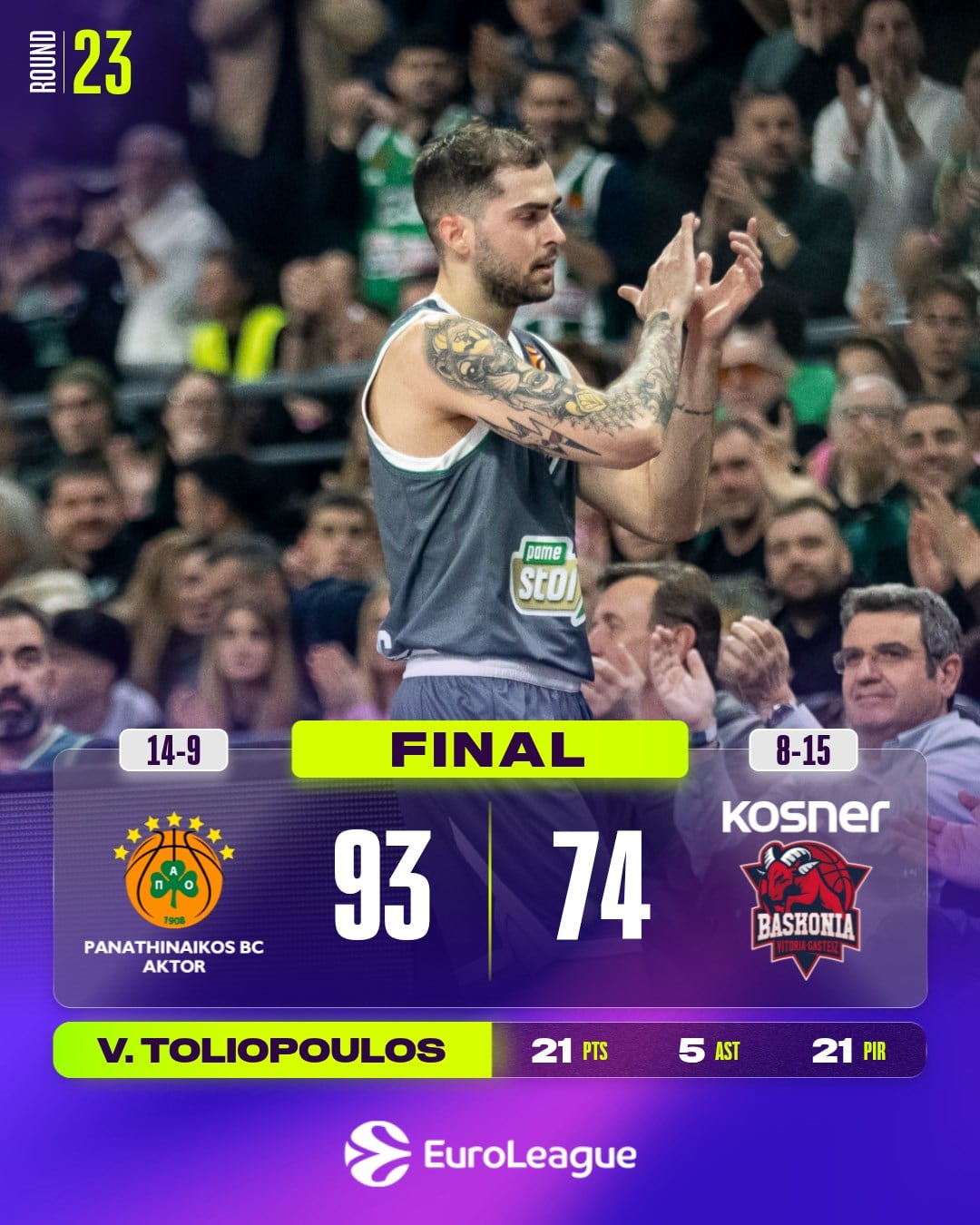 Imagen de la derrota en el OAKA de Atenas.