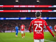 Gianluca Prestianni, durante el Real Madrid-Benfica de 'play-offs'