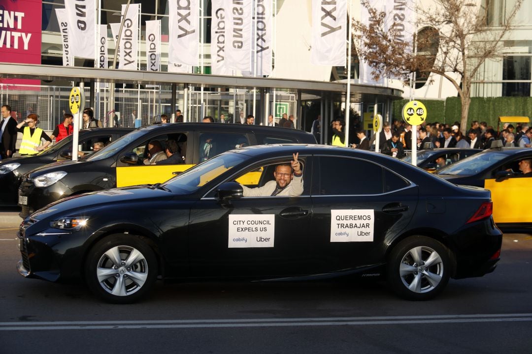 Imatge d&#039;arxiu d&#039;un conductor d&#039;VTC a Barcelona