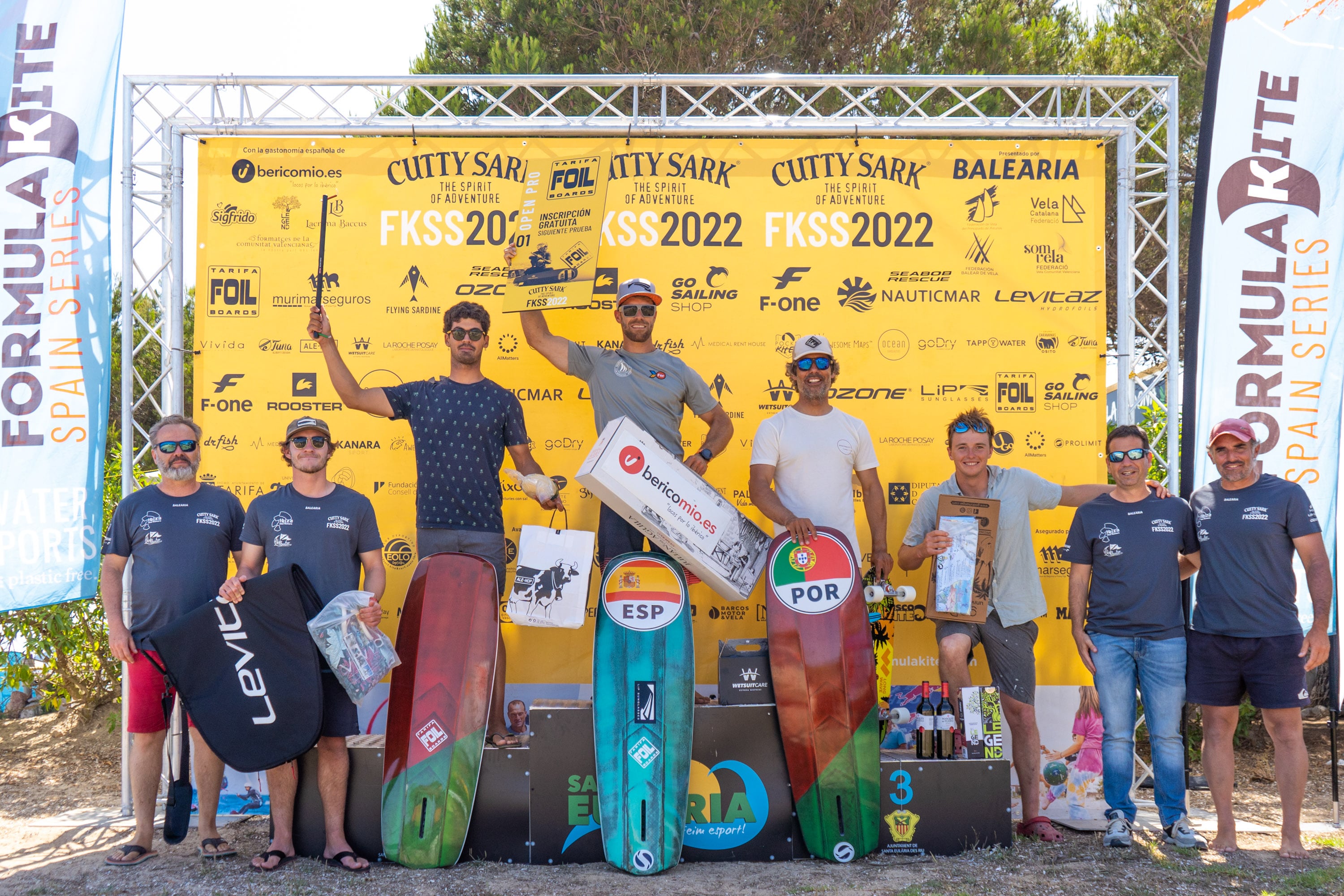 Podio de los ganadores de la prueba