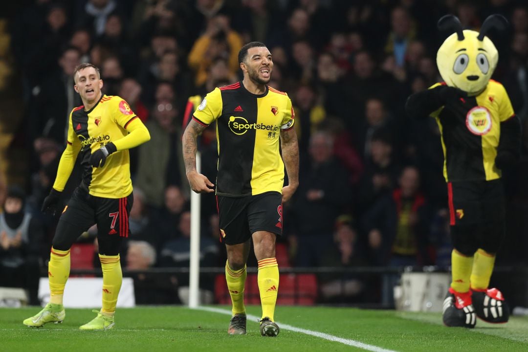 Troy Deeney celebra un gol con el Watford.