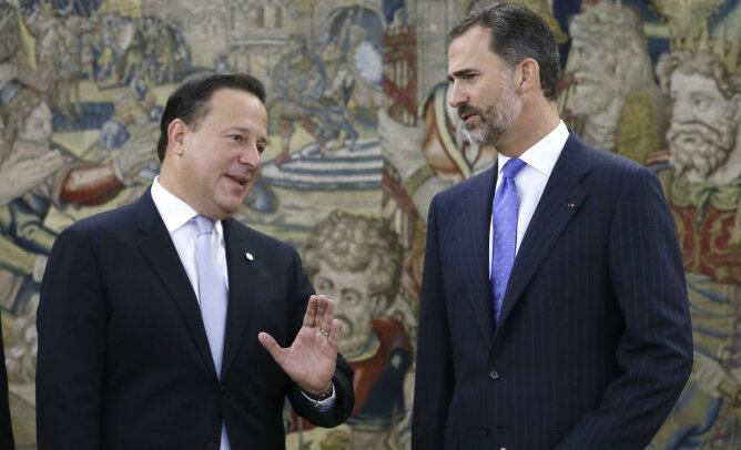 El rey Felipe VI recibe en el Palacio de la Zarzuela al presidente de Panamá, Juan Carlos Varela.