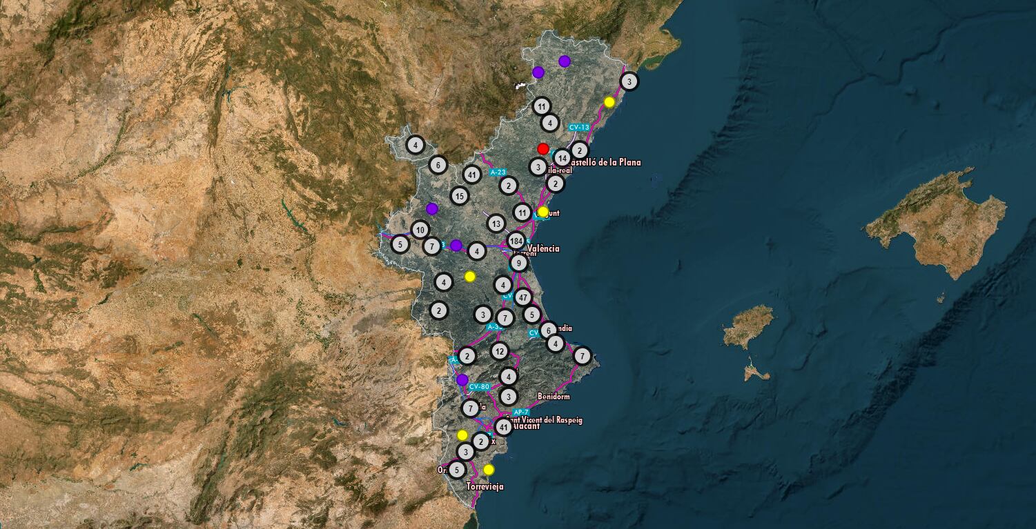 Mapa de fosas comunes de la Comunitat Valenciana en la web de la Generalitat.