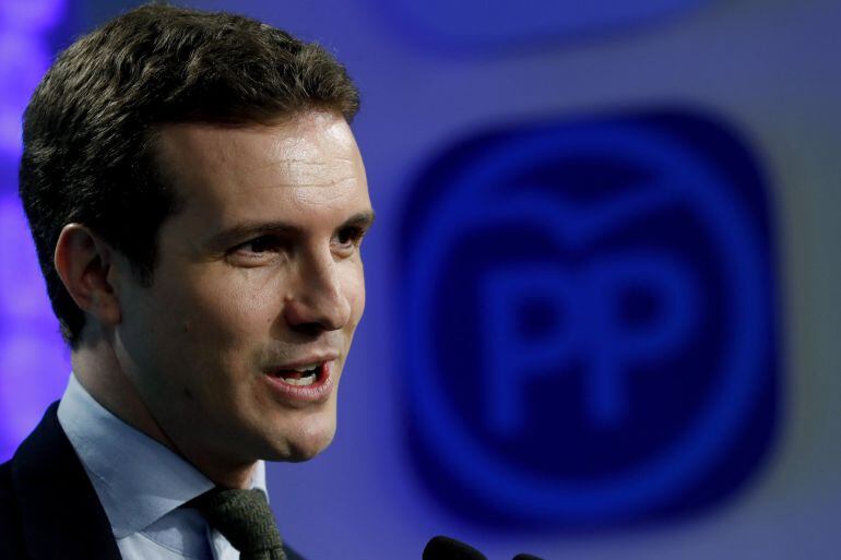 GRA178. MADRID, 09012017.- El vicesecretario de Comunicación del PP, Pablo Casado, durante la rueda de prensa ofrecida hoy en la sede del partido, en Madrid. EFEChema Moya