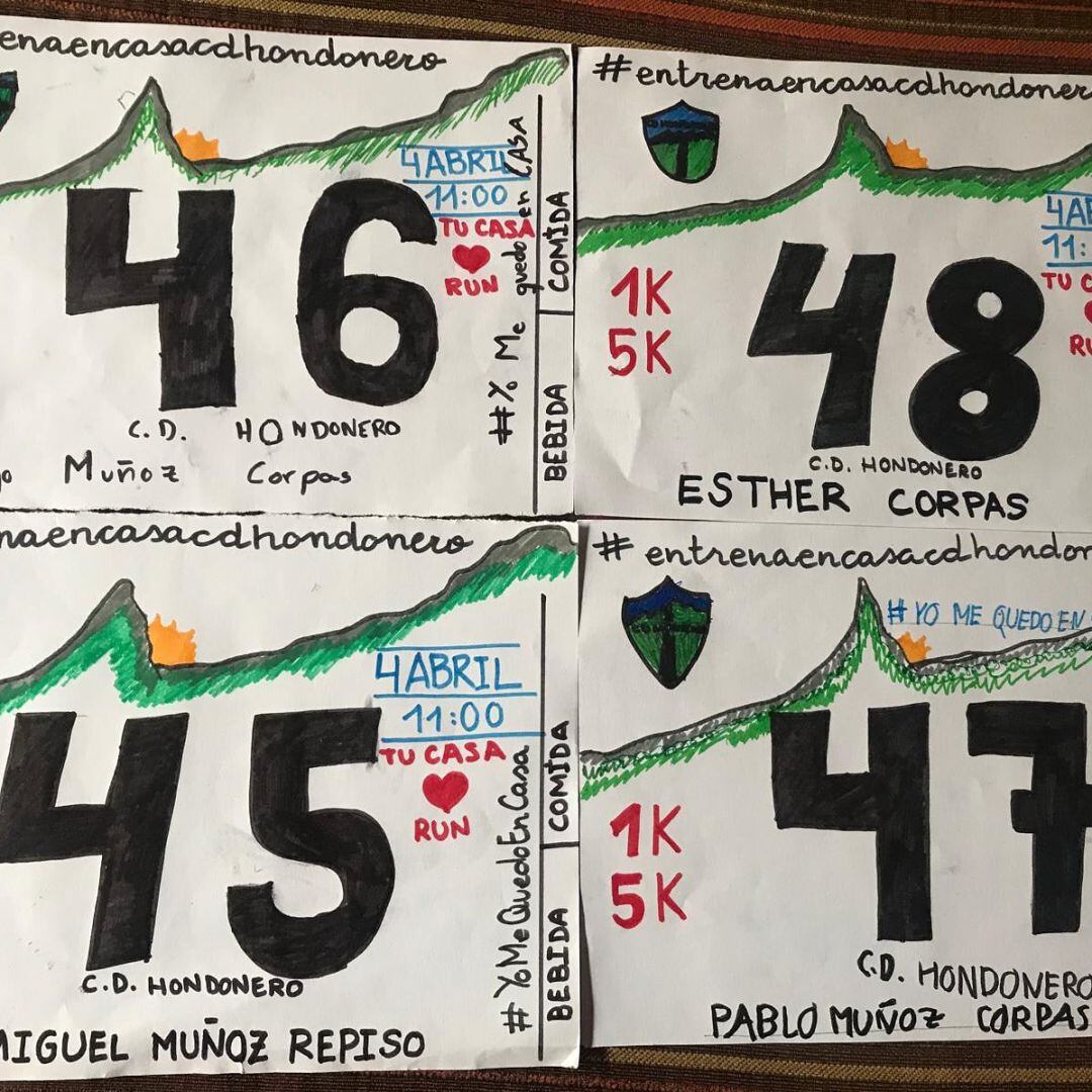 Los dorsales de la prueba solidaria