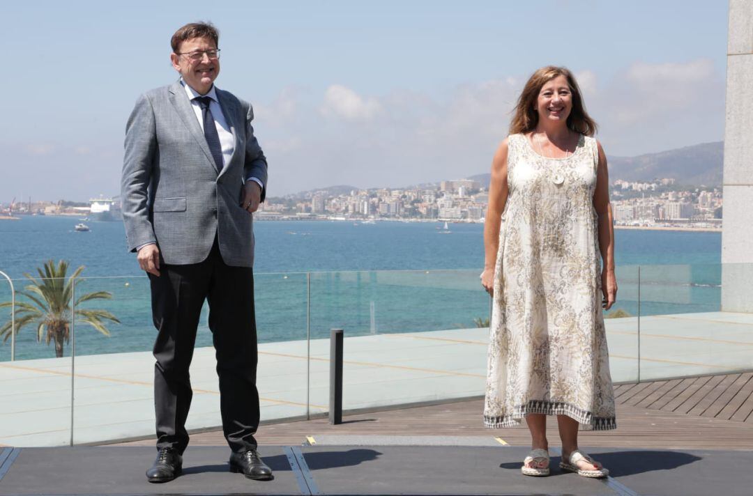 Ximo Puig y Francina Armengol en la inauguración de la primera Cumbre IllesBalears-Comunitat Valenciana