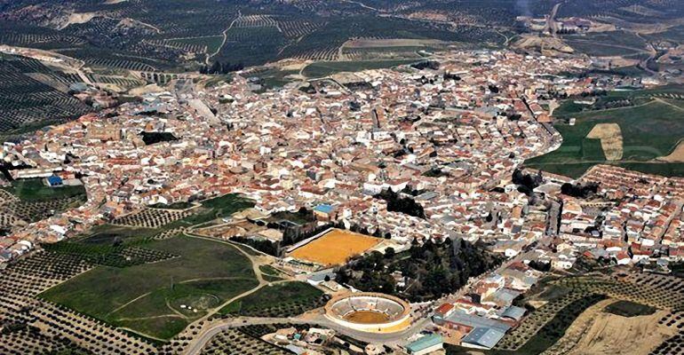 Vista aérea de Villanueva del Arzobispo.