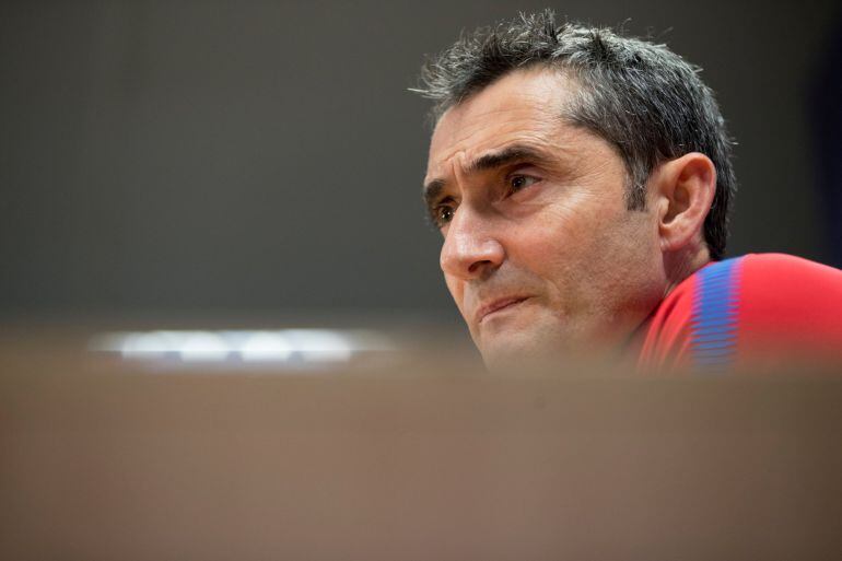 Ernesto Valverde en la rueda de prensa previa al partido ante el Levante