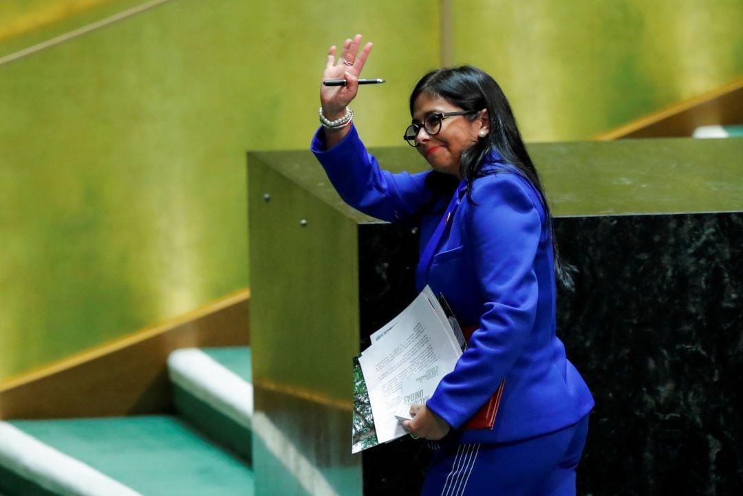 La vicepresidenta de Maduro, Delcy Rodríguez, en un acto de las Naciones Unidas