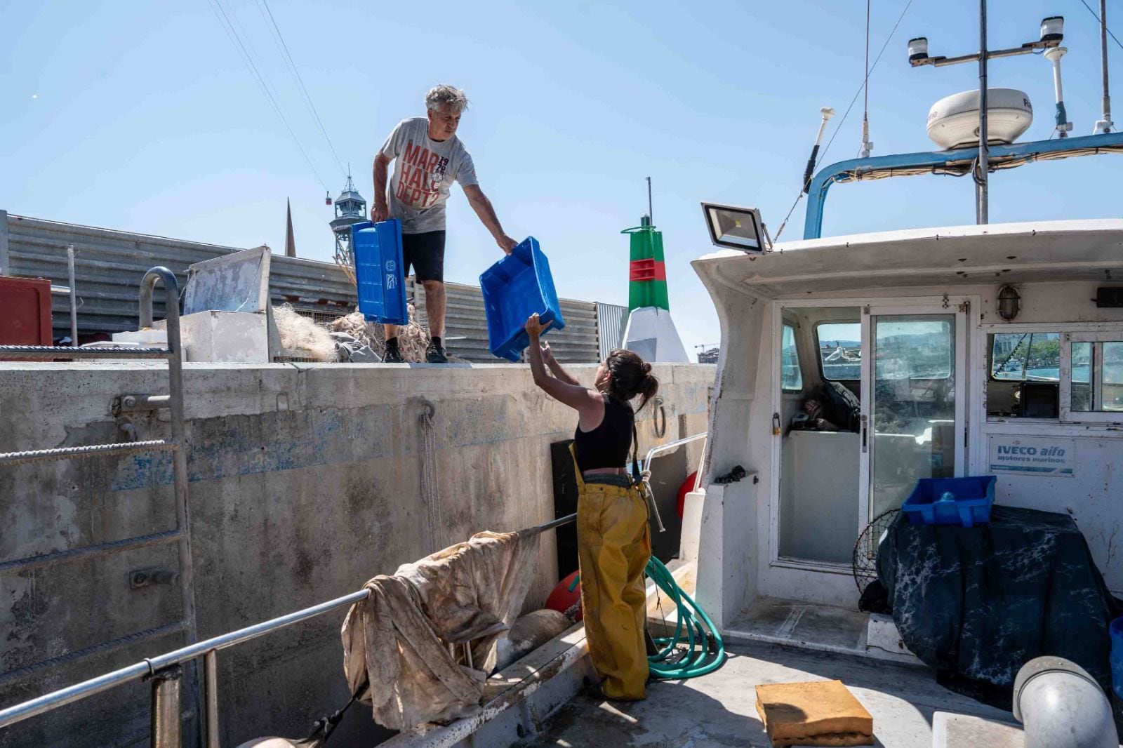 Alba Aguilera, en el puerto pesquero de Barcelona.