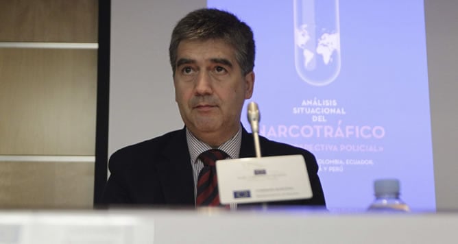 El director general de la Policía Nacional, Ignacio Cosidó, durante la presentación del &quot;Análisis situacional del narcotráfico: Una perspectiva policial&quot;