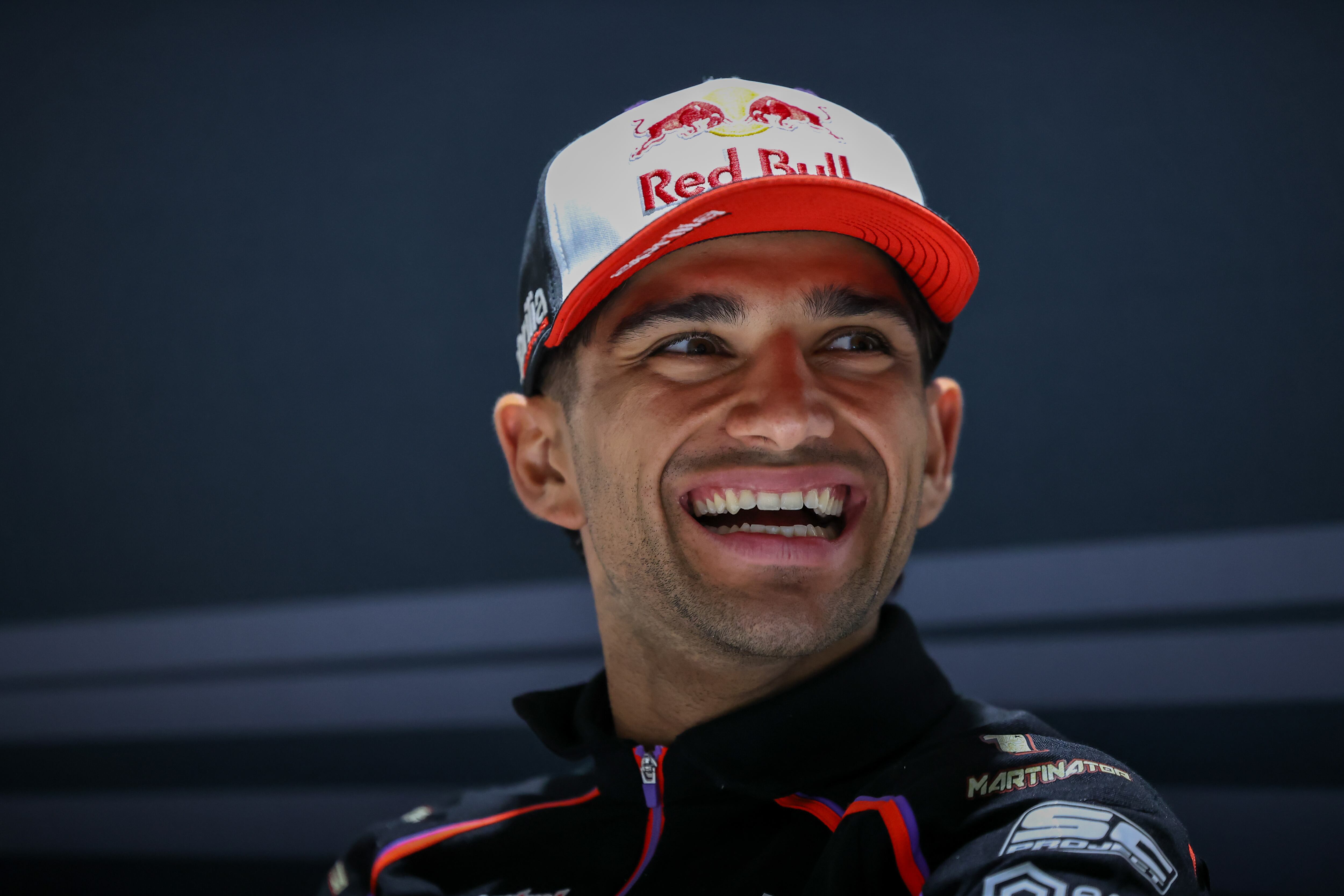 BRNO, CZECH REPUBLIC - JULY 18: Jorge Martin of Spain and  Aprilia Racing during friday&#039;s free practice media scrum of the Tissot Grand Prix of Czechia on July 18, 2025 held at Automotodrom Brno Circuit in Brno, Czech Republic. (Photo by Hazrin Yeob Men Shah/Icon Sportswire via Getty Images)