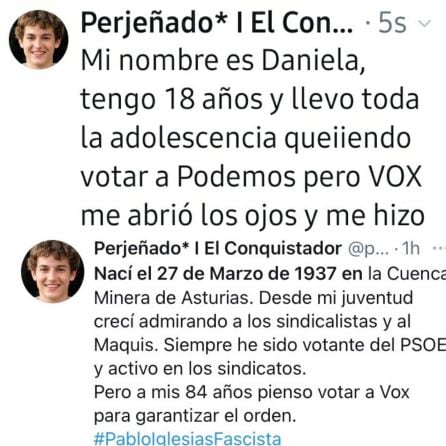 Las dos publicaciones del mismo perfil.