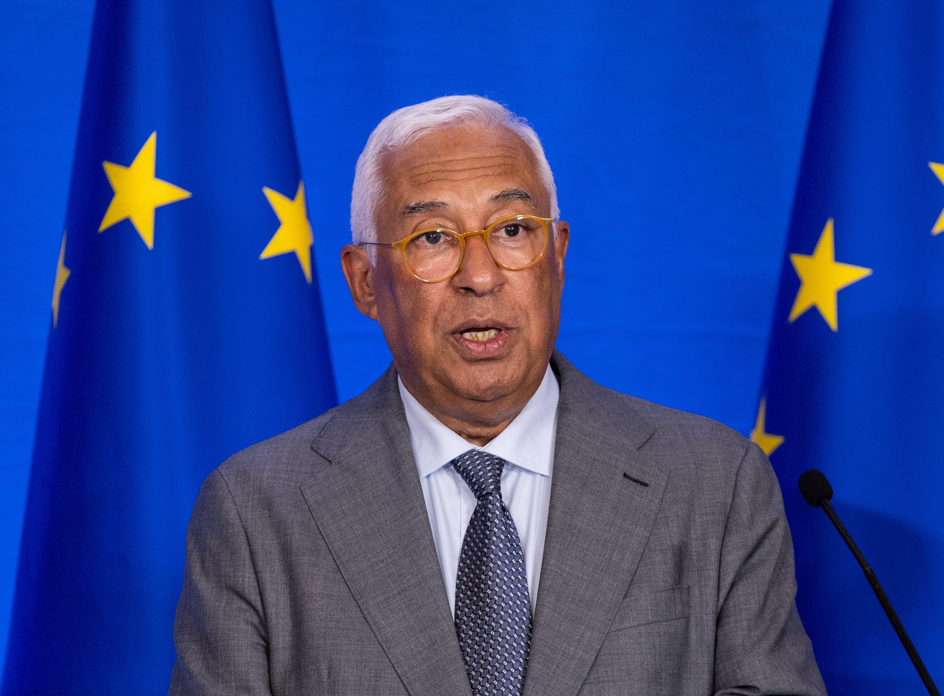 El presidente del Consejo Europeo, Antonio Costa, en una rueda de prensa celebrada en Beijing (China), el pasado 24 de julio.