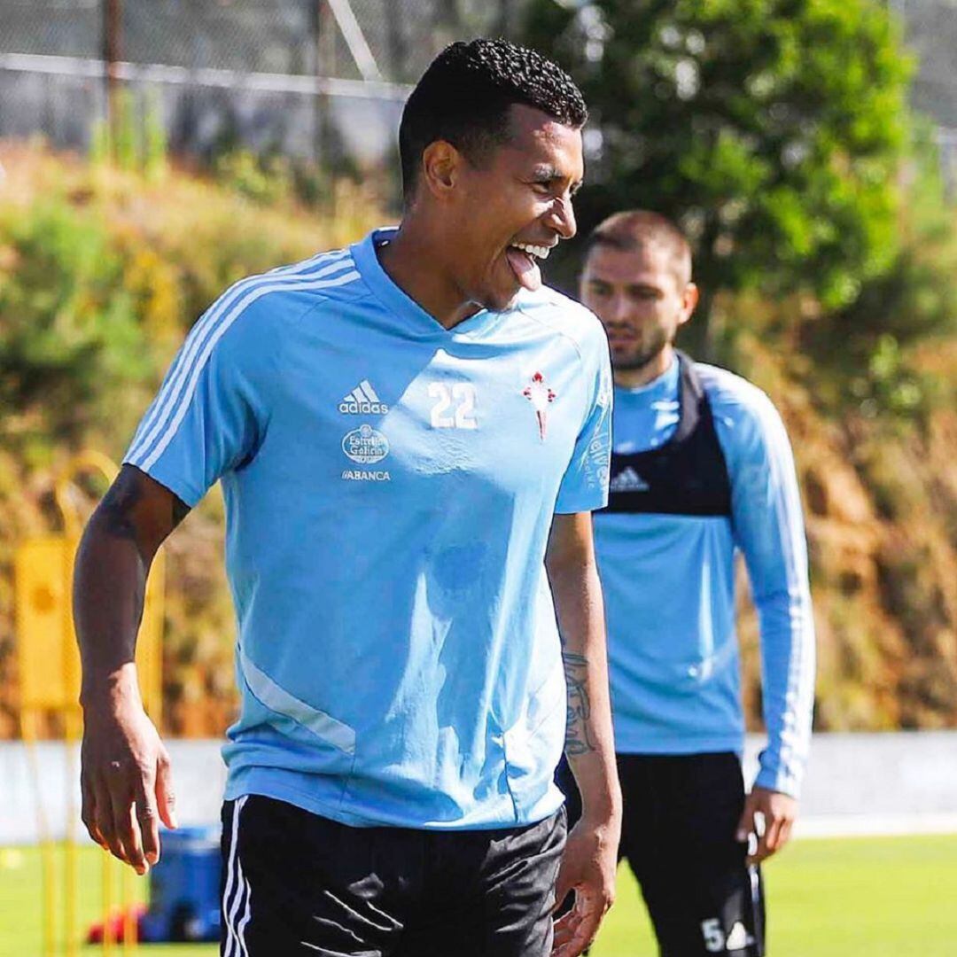 Jeison Murillo durante un entrenamiento en A Madroa