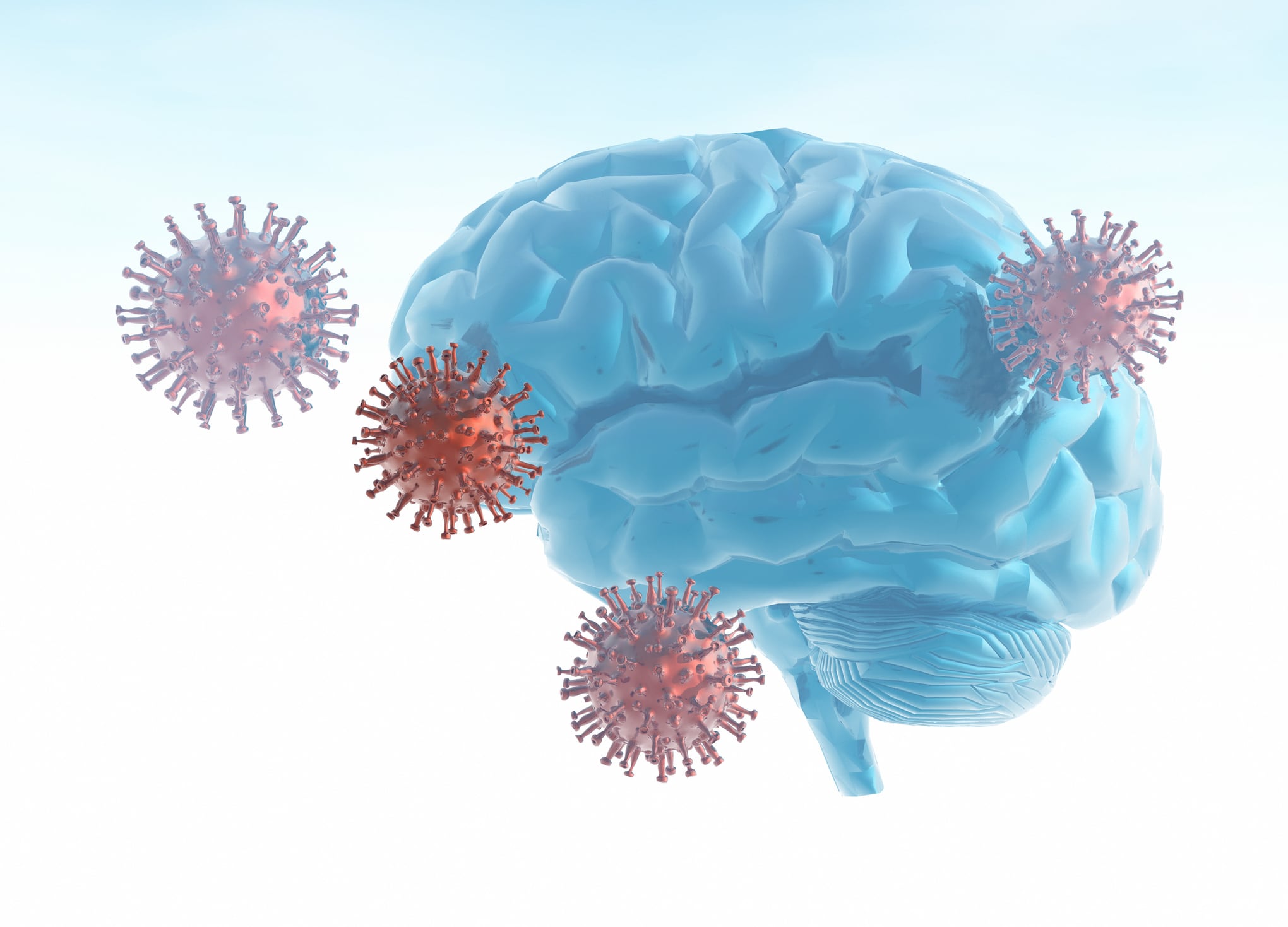 COVID-19 brain fog, conceptual illustration. Brain fog is one of the most common symptoms of long COVID. It is a general term used to describe the feeling of being mentally slow, fuzzy, or spaced out