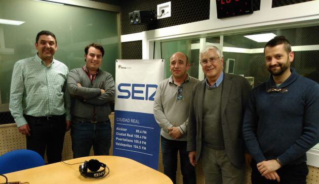 Jose María Barreda, con nuestros colaboradores de SER Cofrade en los estudios de SER Ciudad Real