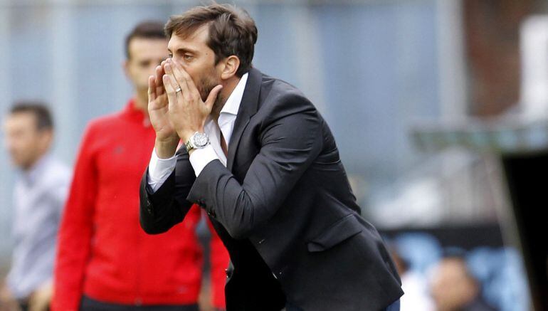 Luis Zubeldía, durante el encuentro ante el Celta de la tercera jornada