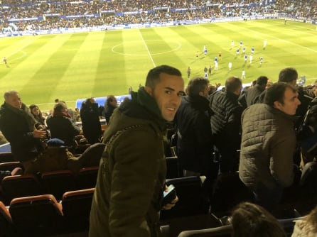 Linares, durate el partido en el placo