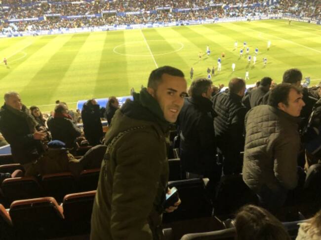 Linares, durate el partido en el placo