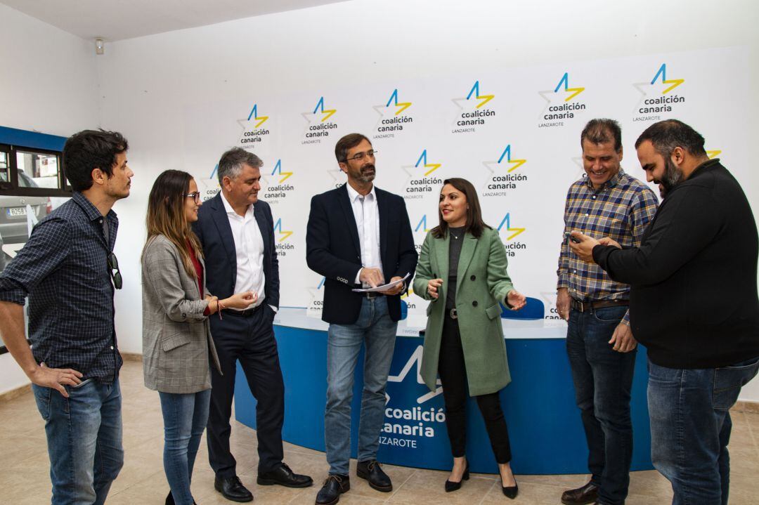 Los consejeros de CC-PNC en el Cabildo de Lanzarote.