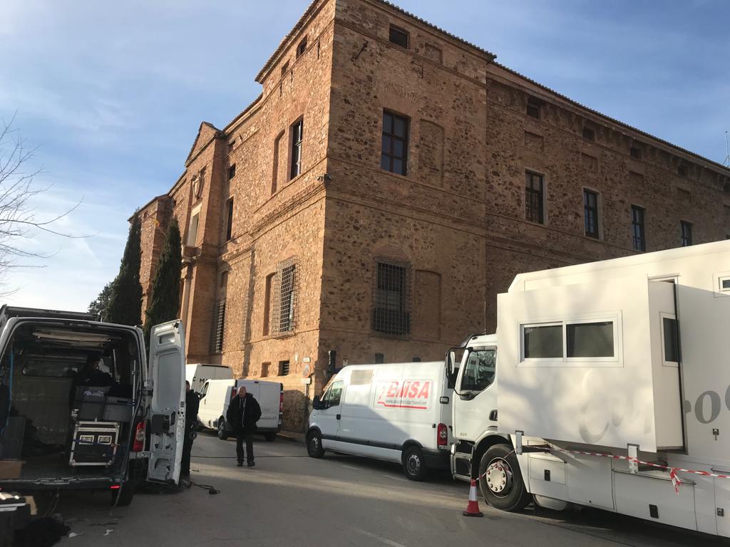 Imagen de archivo del rodaje de una serie de TV en el Palacio de Viso del Marqués (Ciudad Real)