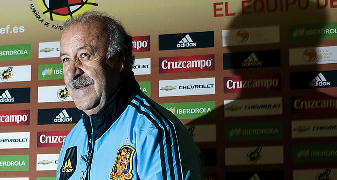 Del Bosque, durante la rueda de prensa previa al amistoso ante Venezuela