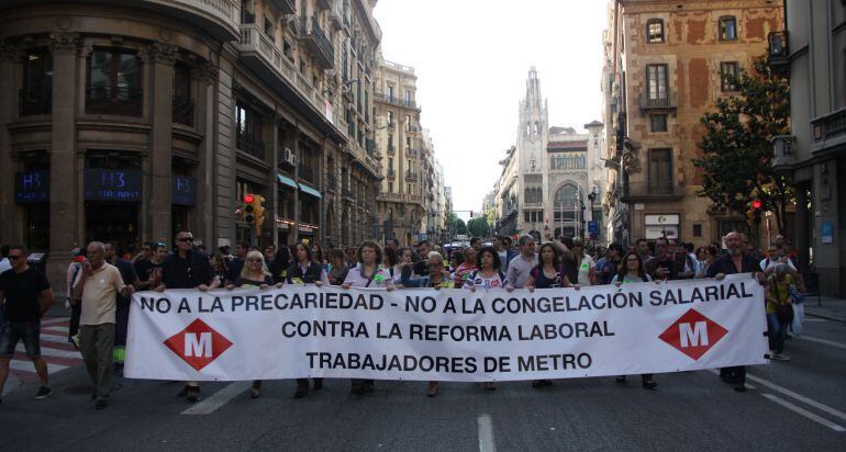 Manifestació dels treballadors del metro, el passat mes de juny.