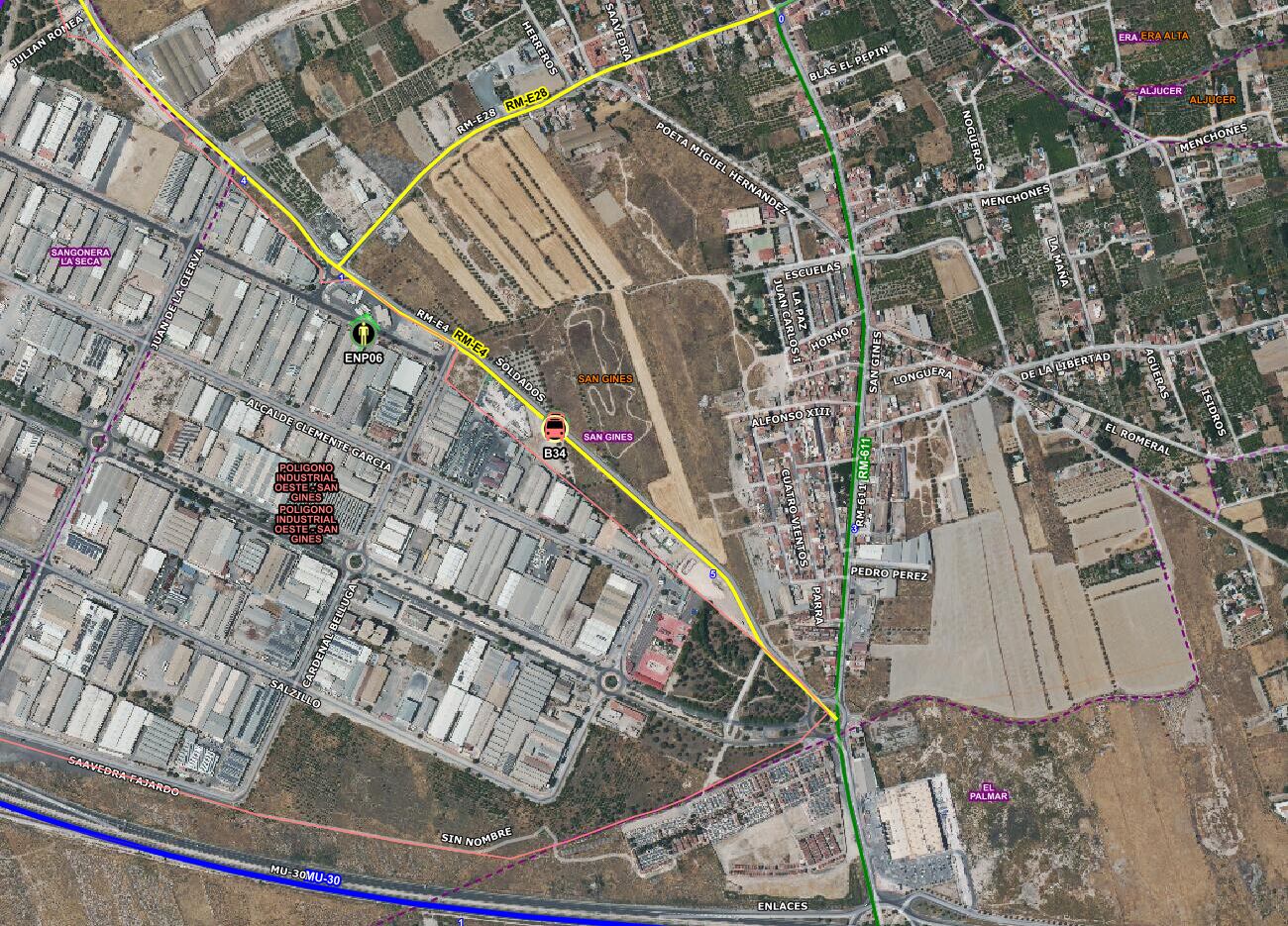 El accidente de tráfico se ha registrado en la pedanía murciana de San Ginés
