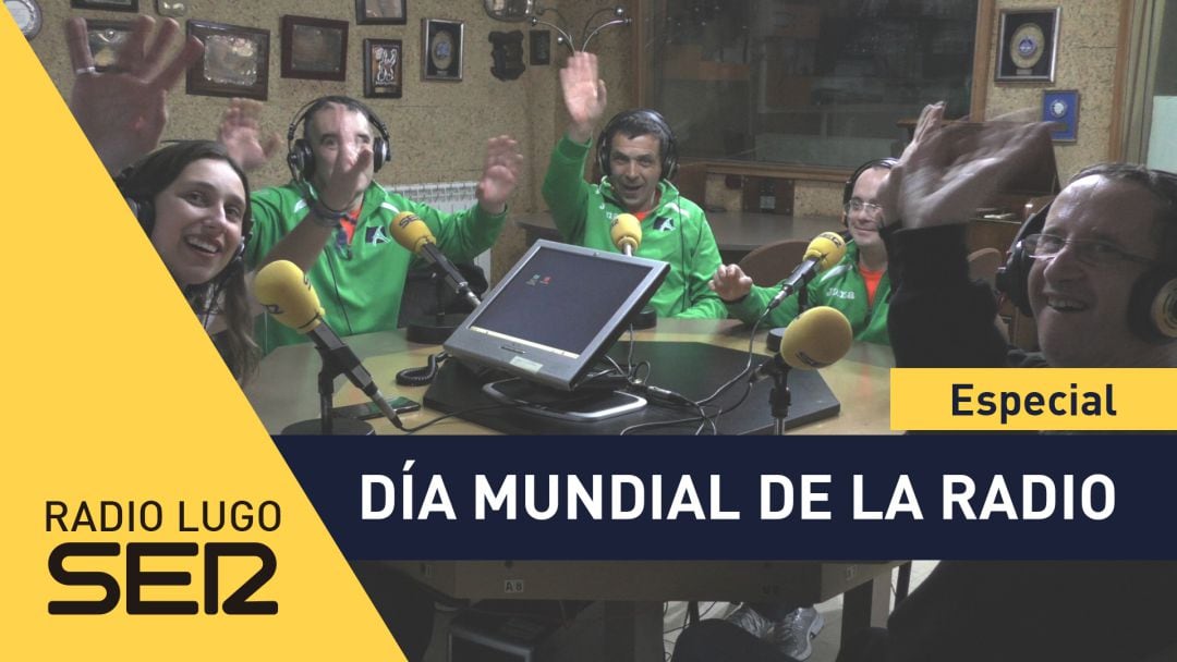 Os deportistas de Aspnais durante a sua visita sorpresa a Radio Lugo