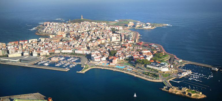 Vista aérea de la ciudad de A Coruña.