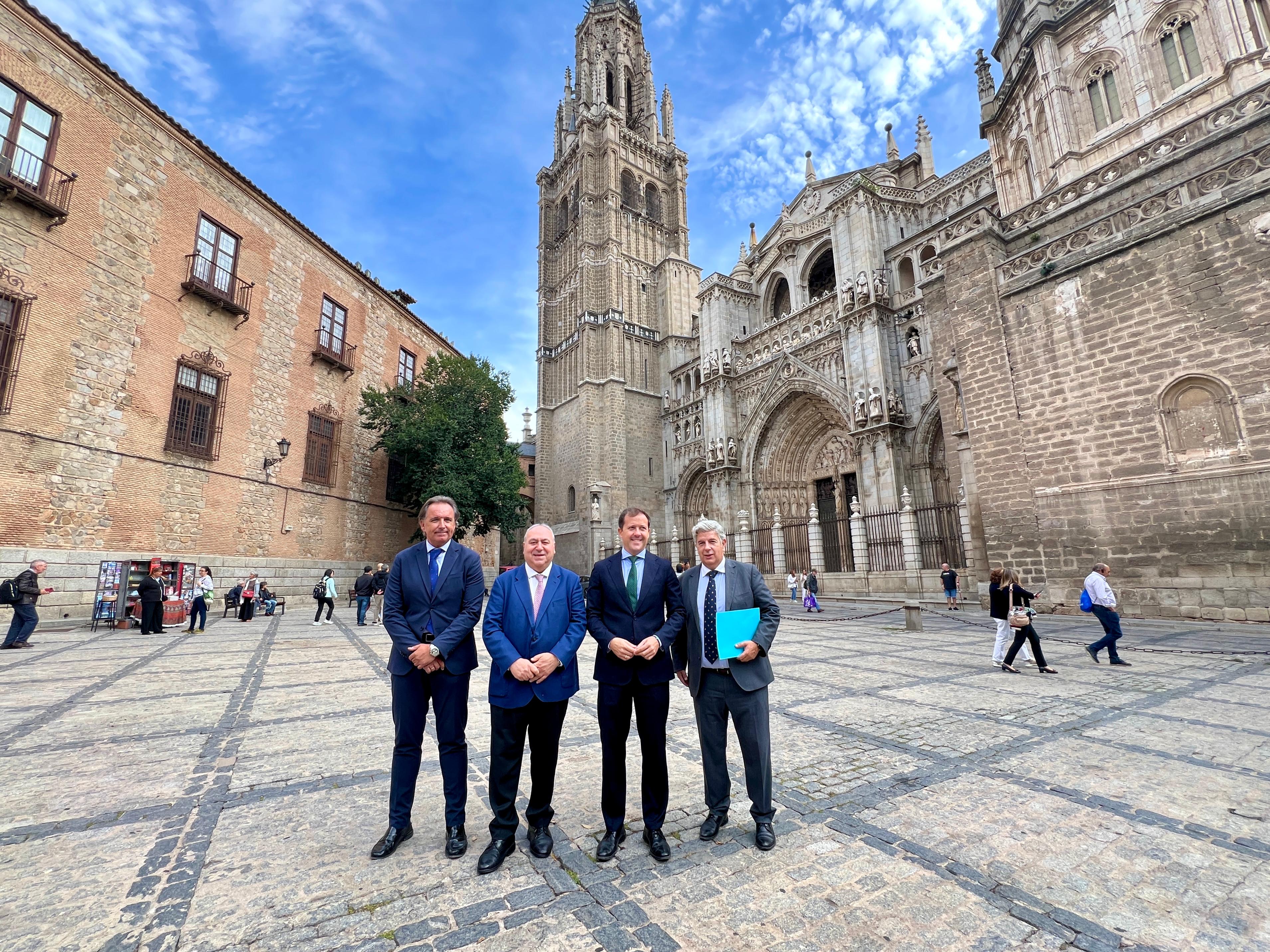 Alcalde de Toledo, Carlos Velázquez, y los senadores del PP, Vicente Tirado, Israel Pérez y Miguel Ángel de la Rosa