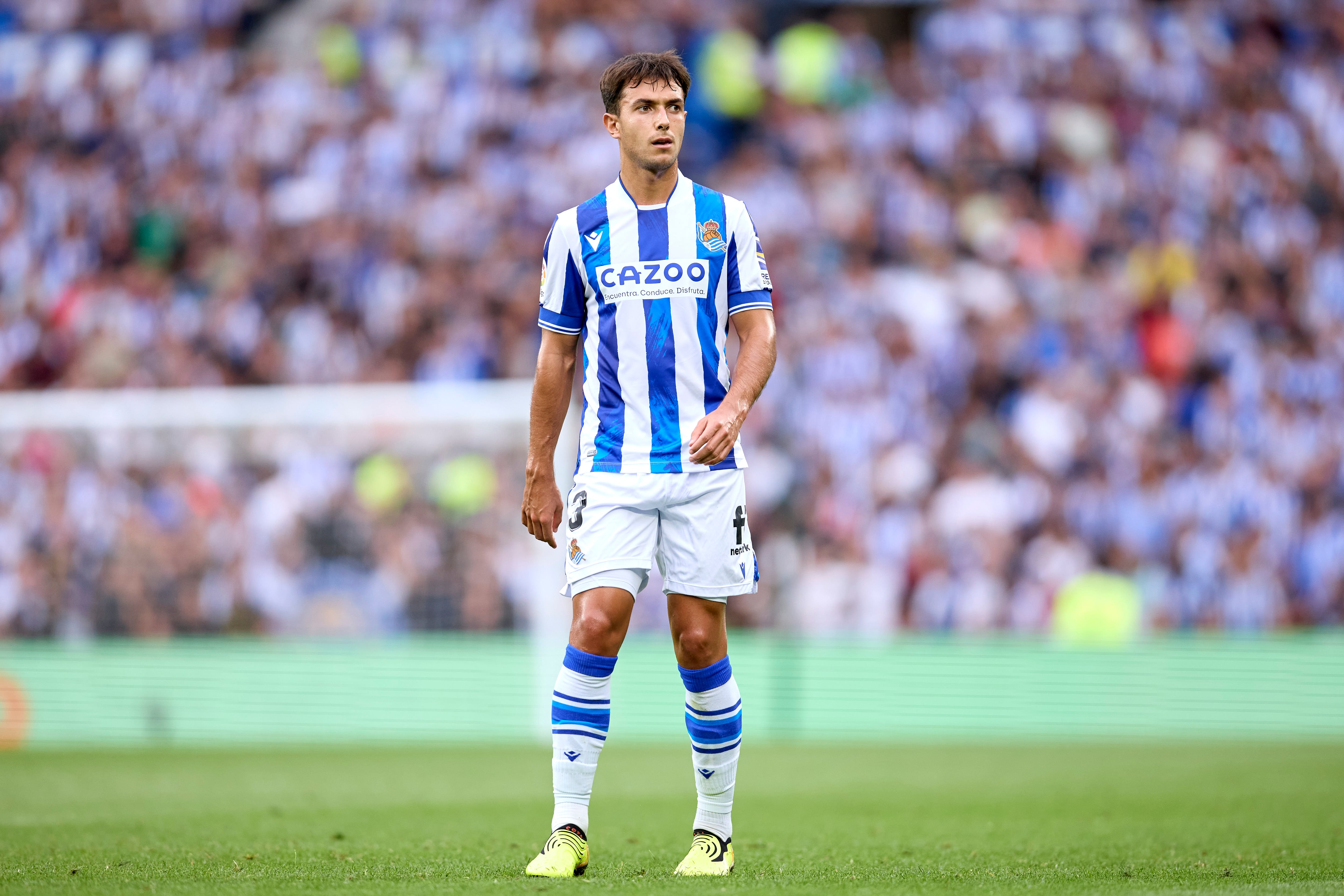 Zubimendi, durante el partido ante el Atlético.