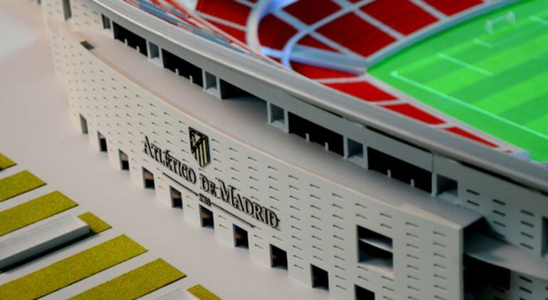 Imagen de la maqueta del nuevo estadio del Atlético de Madrid.