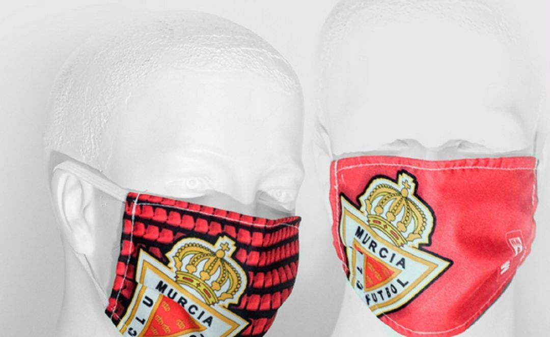 Mascarillas que ha sacado a la venta el Real Murcia