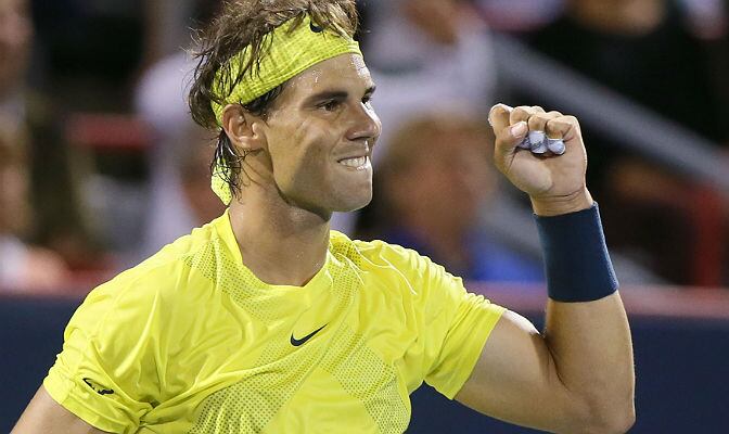 Rafa Nadal celebra un punto en Montreal