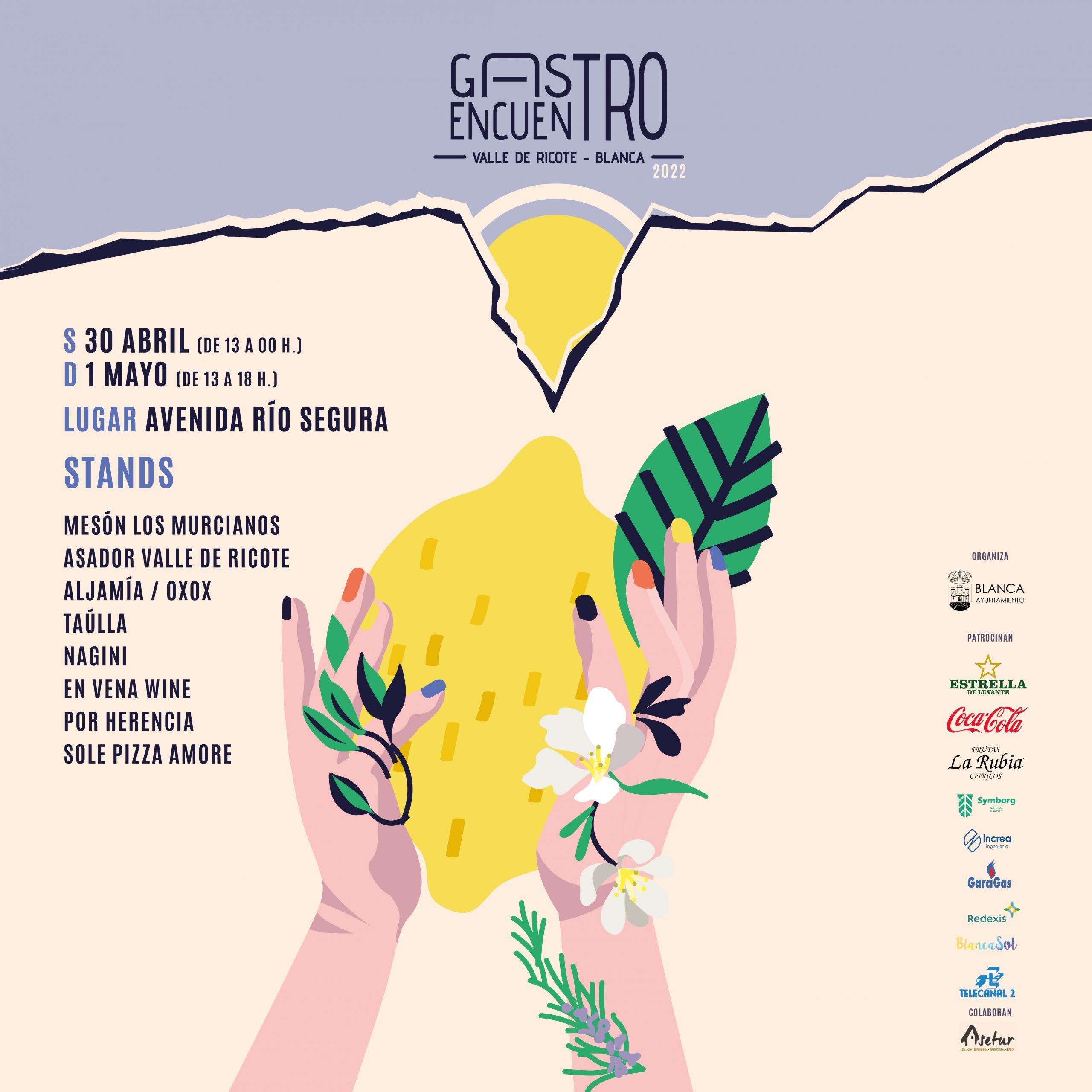 Cartel del I Gastroencuentro de Blanca