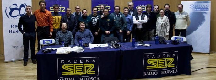 El equipo al completo de todos los que han hecho posible el programa de SER Aventureros en Benasque