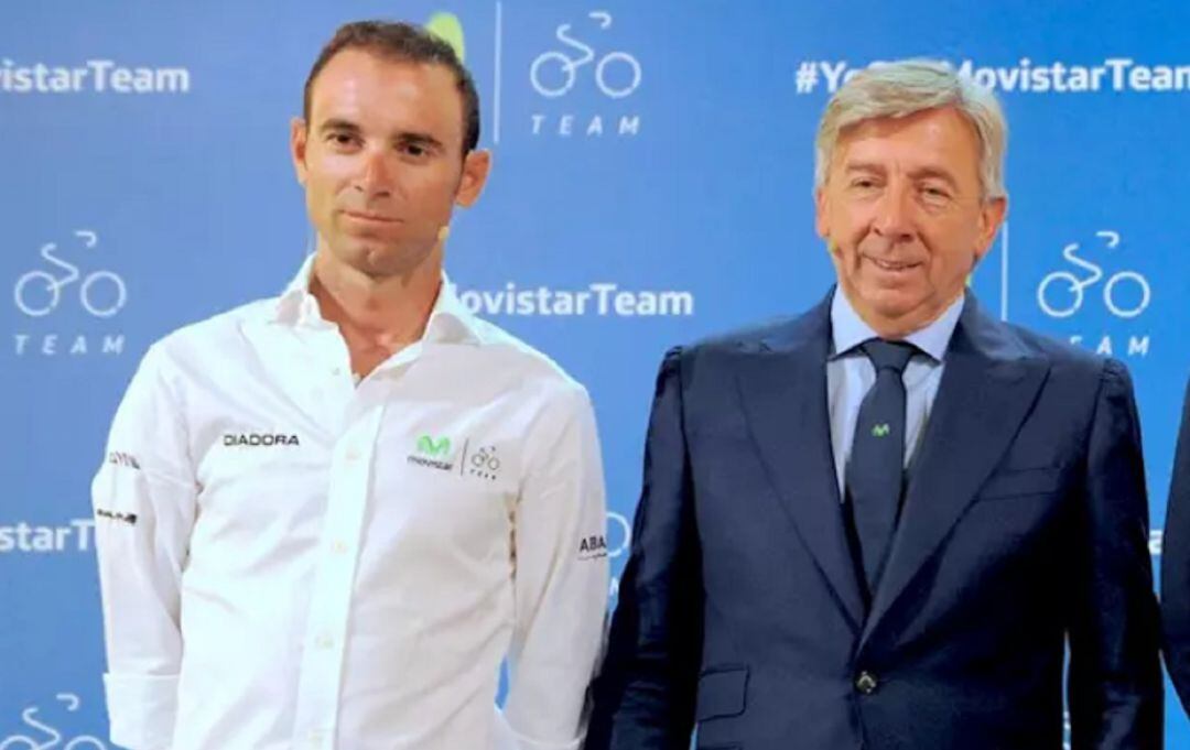 Alejandro Valverde y Eusebio Unzué durante un acto