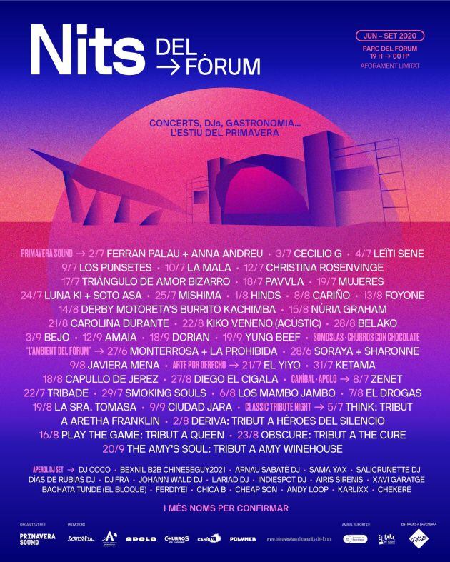 Cartel de Nits del Fòrum, organizado por Primavera Sound