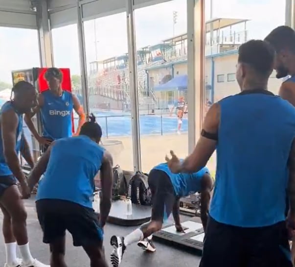 El Chelsea, durante un entrenamiento previo al partido de Premier League ante el Manchester City