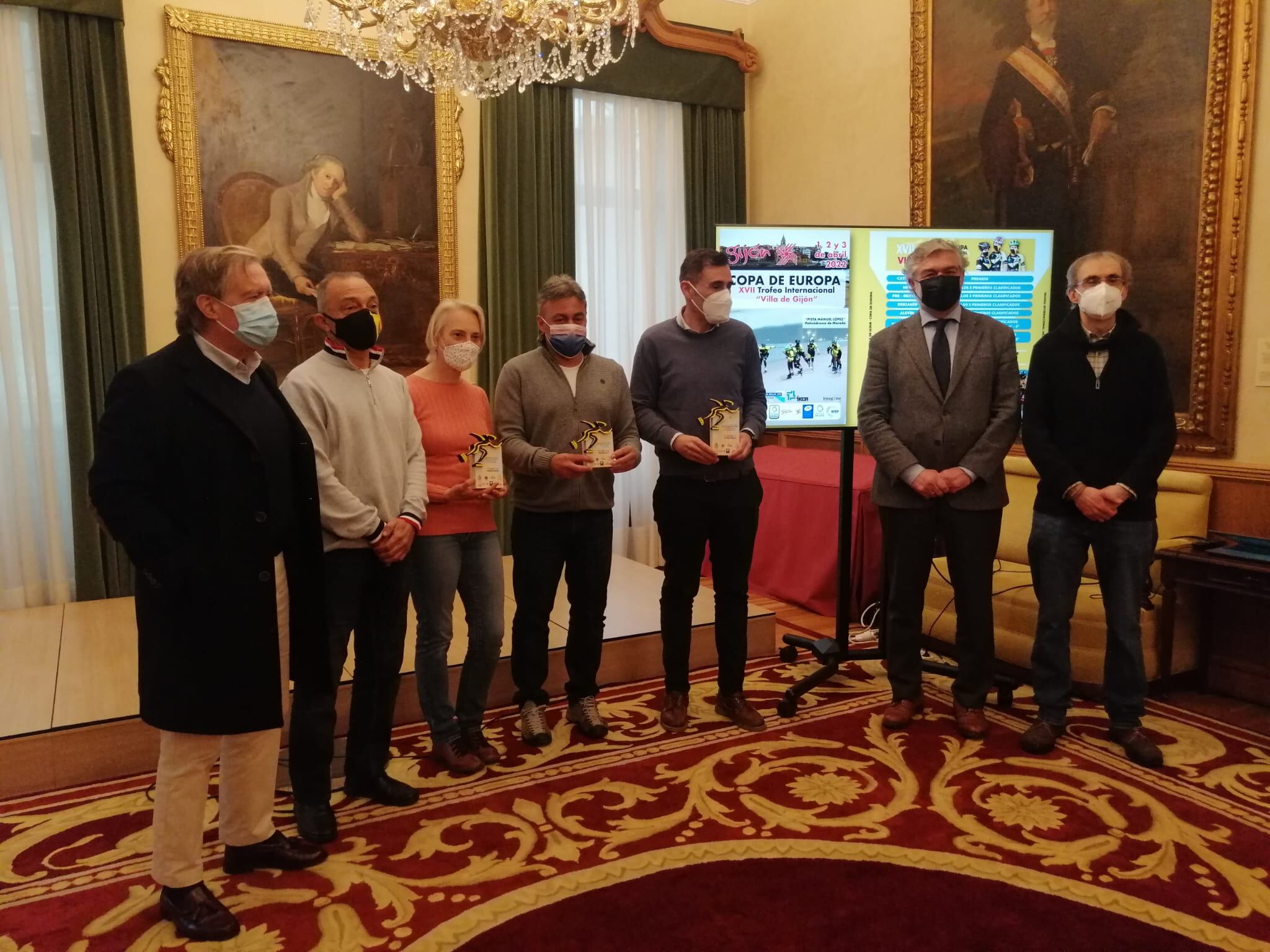 Presentación del Trofeo Internacional Villa de Gijón de patinaje de velocidad.