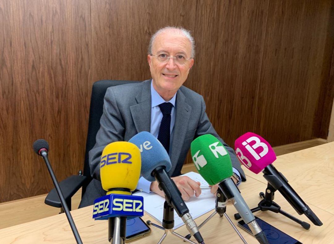 Imagen de archivo del presidente del TSJ en su última visita a Ibiza