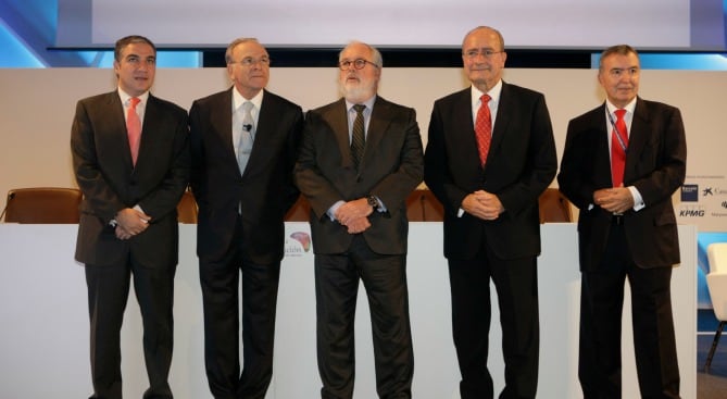 Bendodo, Faine, Arias, De la Torre y Parra, en la inauguración de la Jornada CEDE