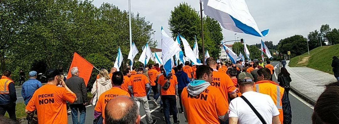 Manifestación de trabajadores de Alcoa