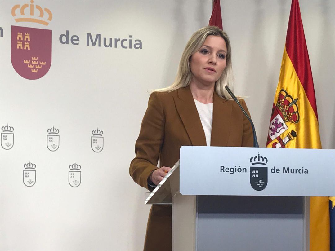 Ana Martínez Vidal, portavoz del Gobierno regional, en el Palacio de San Esteban