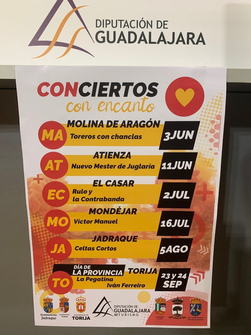 Cartel de los conciertos