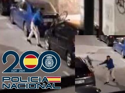 Un momento del asalto del individuo detenido en Málaga