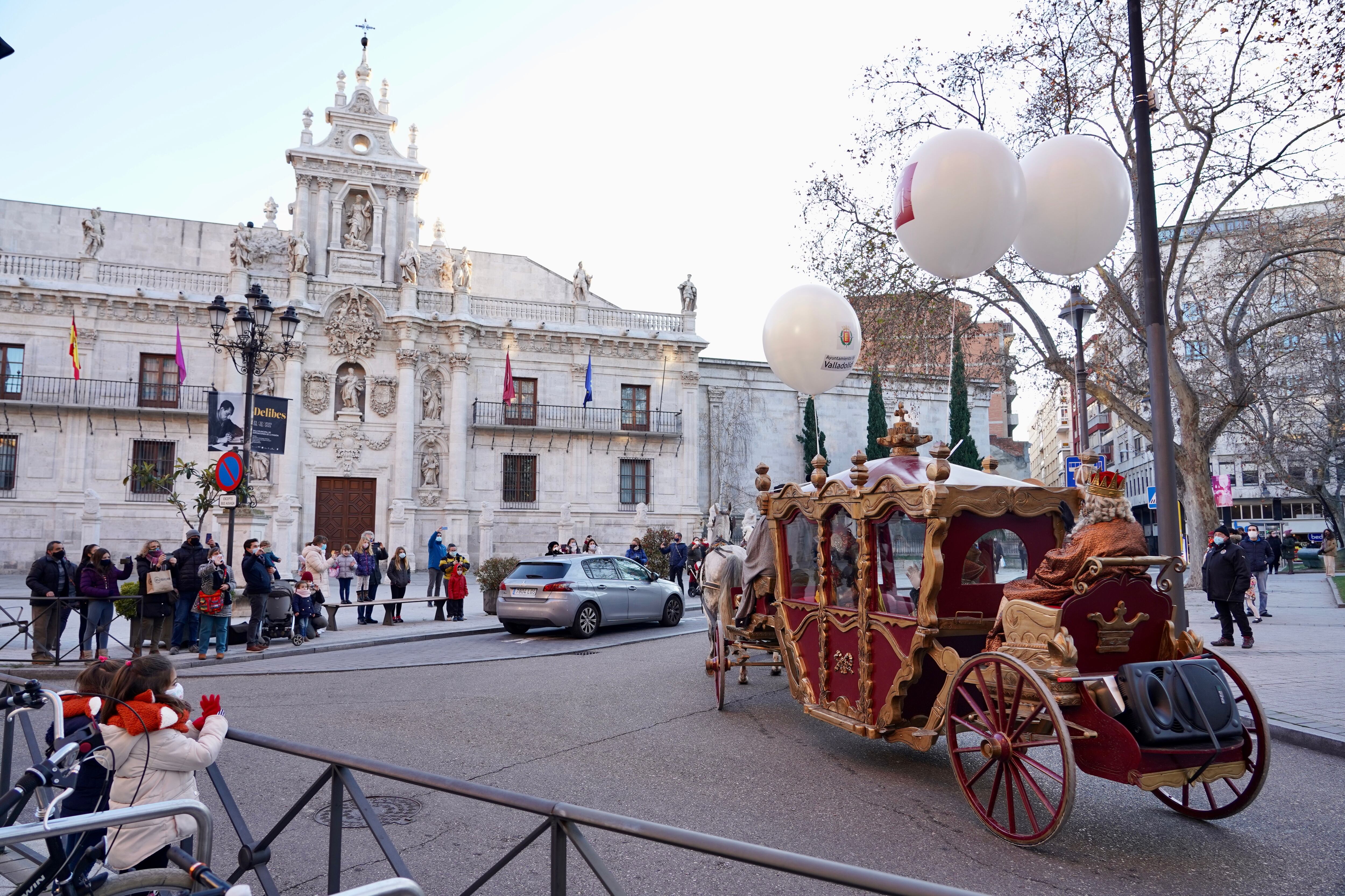 Desfile organizado por el Ayuntamiento de Valladolid con motivo del día de los Reyes Magos en enero de 2021